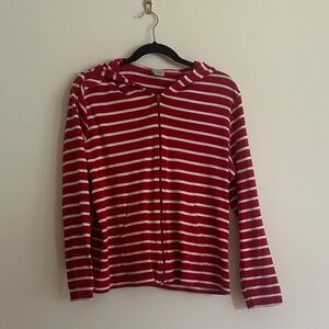 L.L. Bean Red and White Striped Zip-Up Boat Coastal Core Coastal Grandma East
